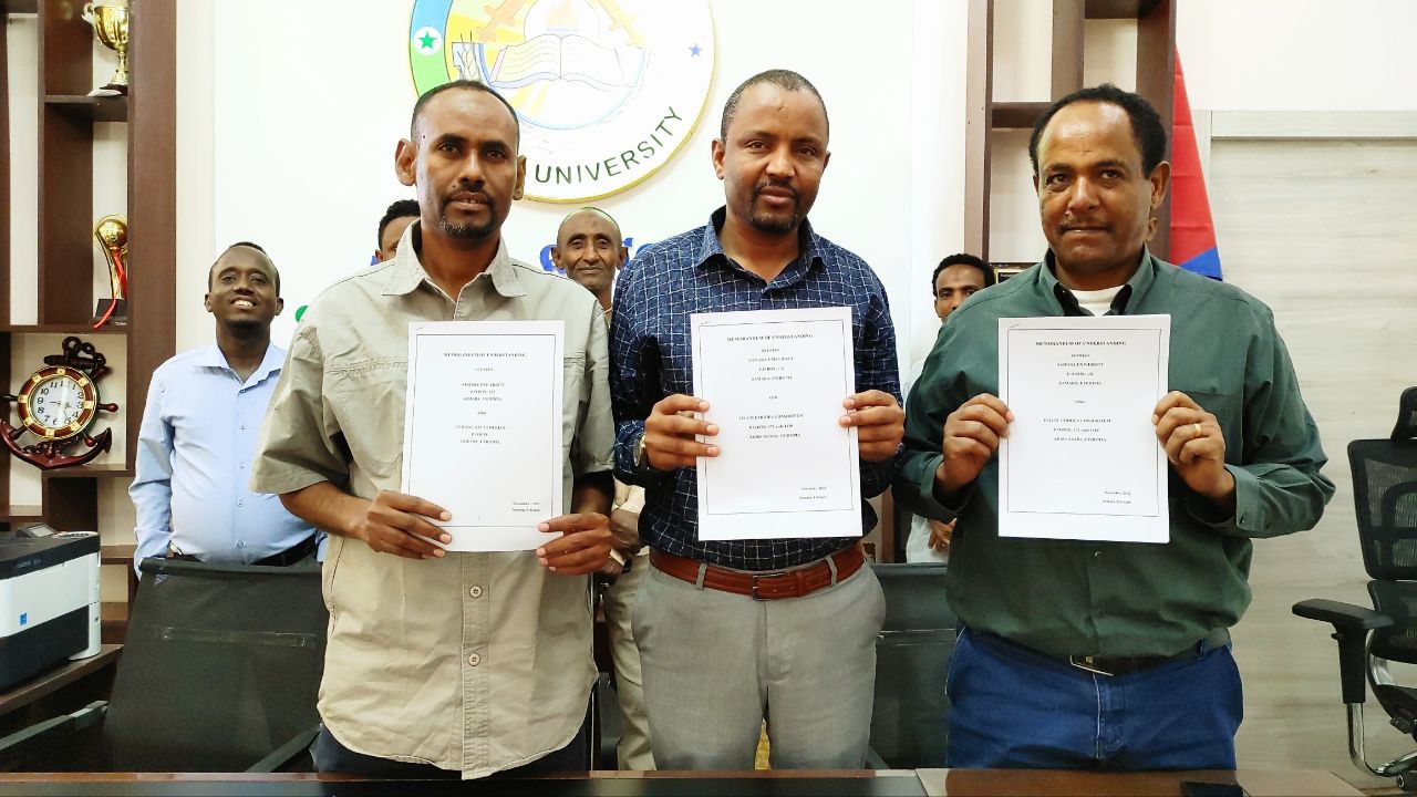 ሰመራ  ዩኒቨርሲቲ፣ Pelum Ethiopia Consortium እና ገዋኔ ግብርና ቴክኒክና ሙያ ስልጠና ኮሌጅ የሶስትዮሽ የመግበባቢያ ስምምነት ተፈራረሙ